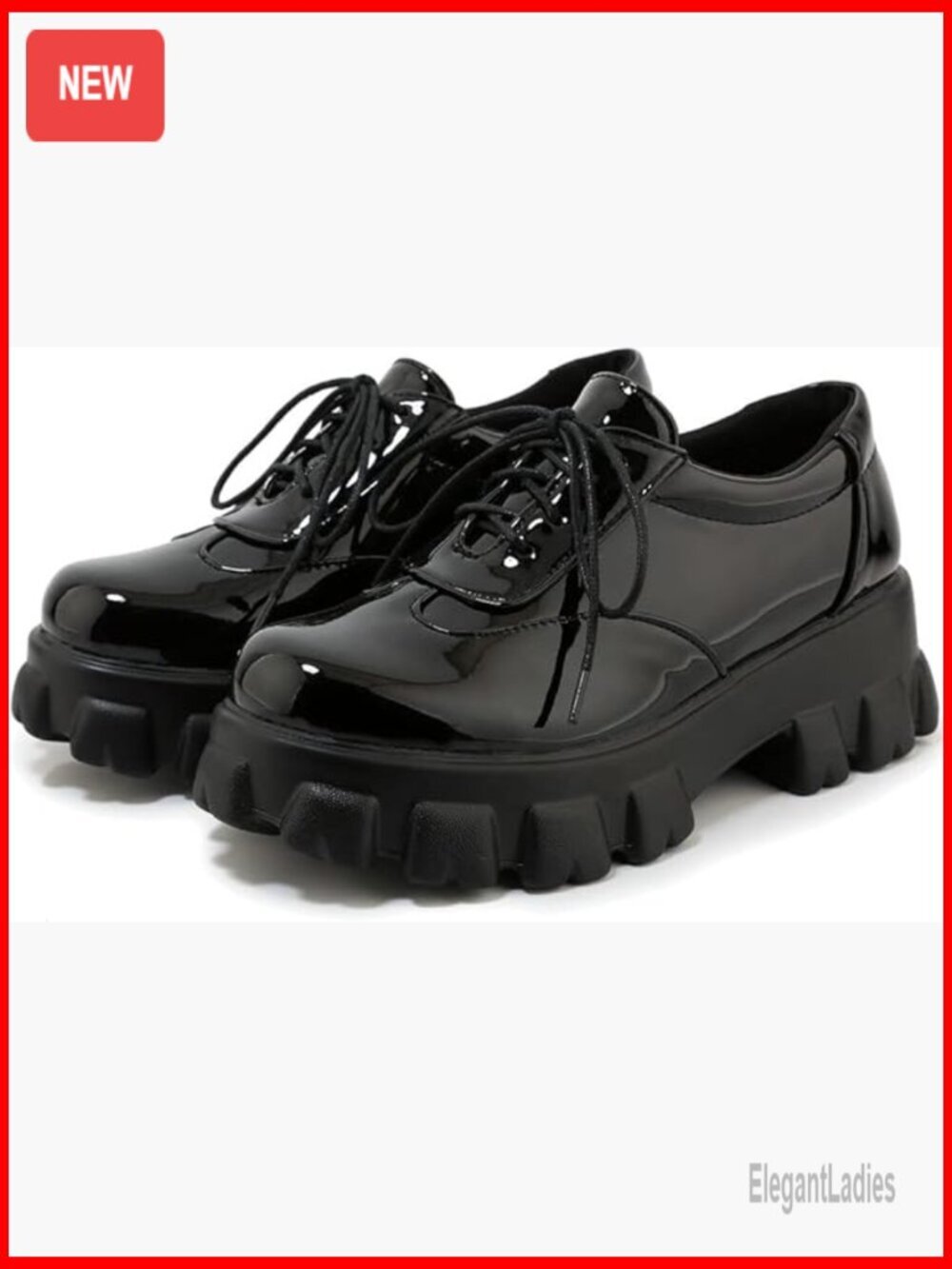 Chunky Platform Oxford Loafers with Buckle Gothic Style Shoes